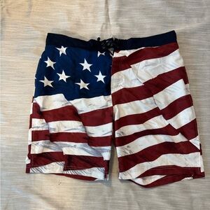 Bass Pro Shops Patriotic Flag swim trunks